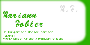 mariann hobler business card